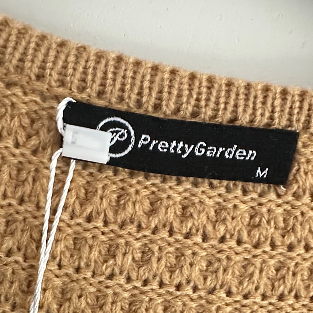 Cozy Tan Waffle Knit Cardigan - Picture 2 of 4